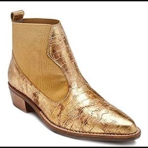 Matisse Gold Metallic Western Ankle Boots